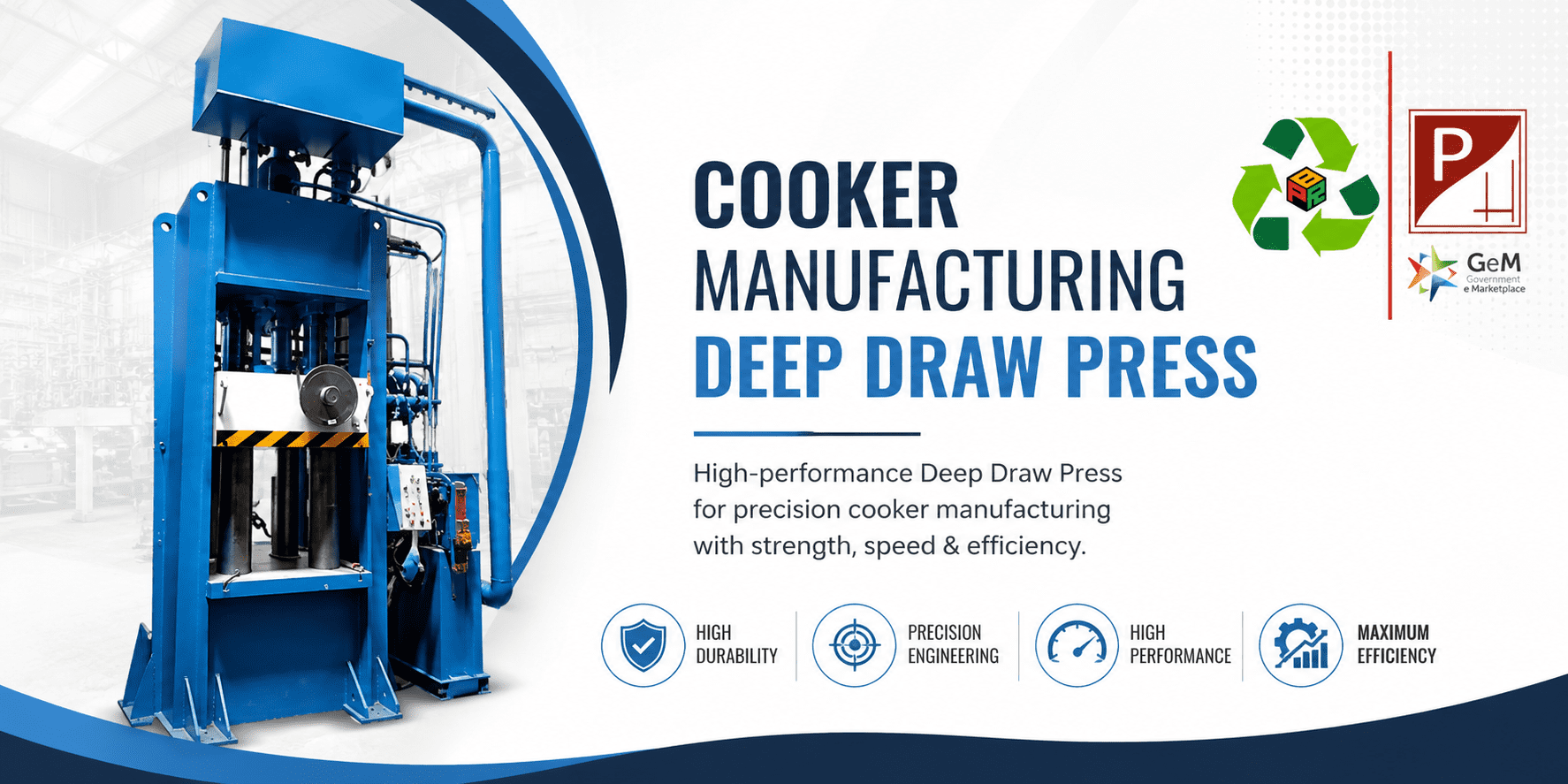 Parrytech Hydraulics Cooker Manufacturing Deep Draw Press