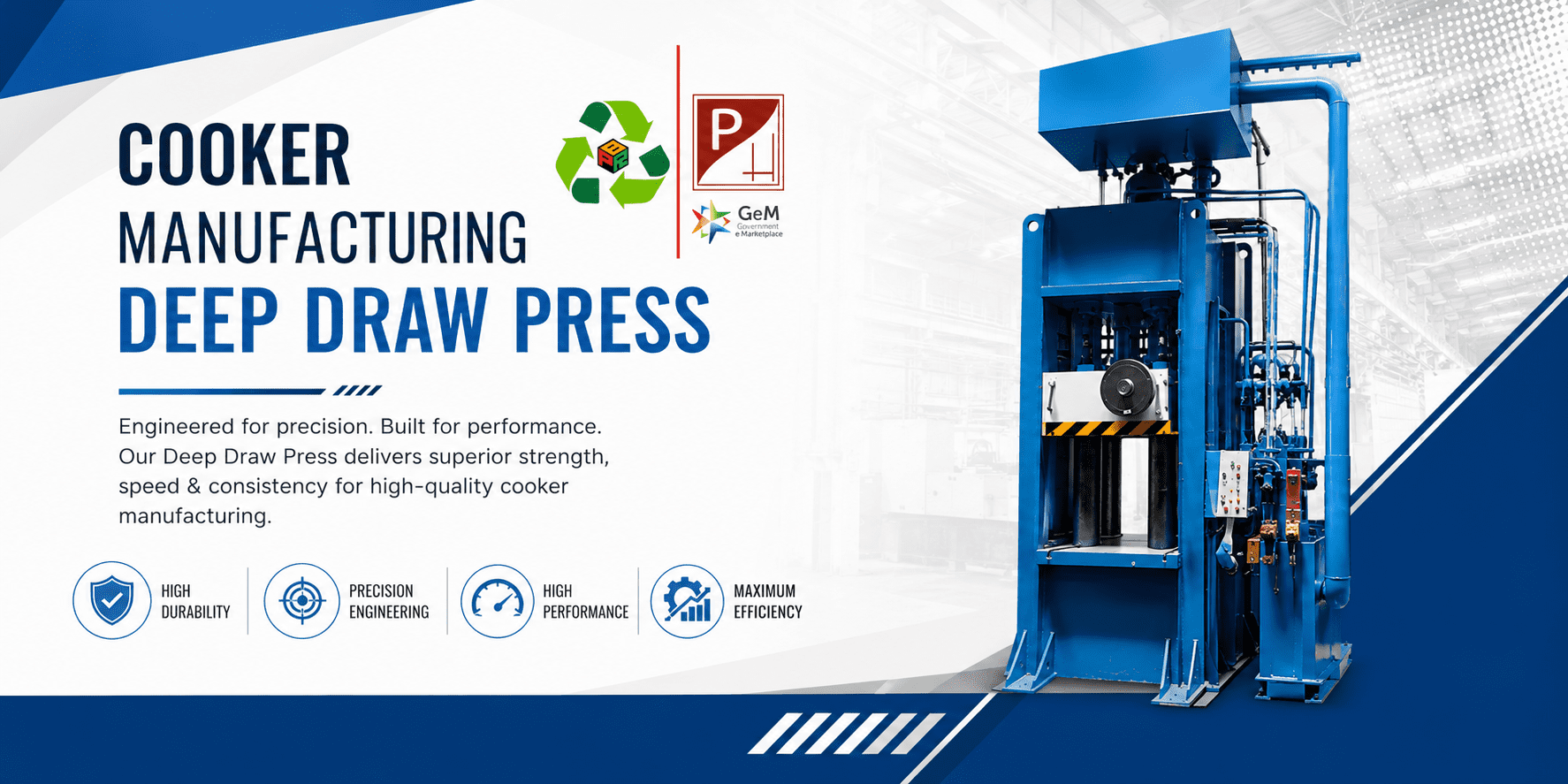 Parrytech Hydraulics Cooker Manufacturing Deep Draw Press