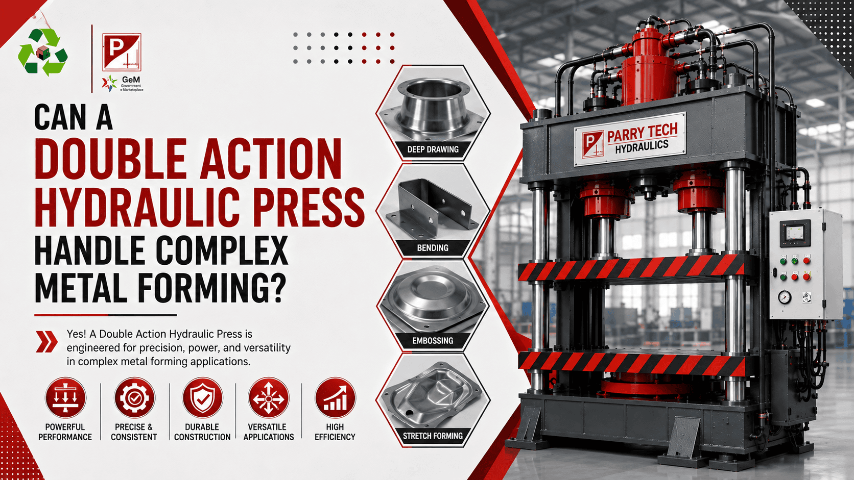 Double Action Hydraulic Press in Delhi