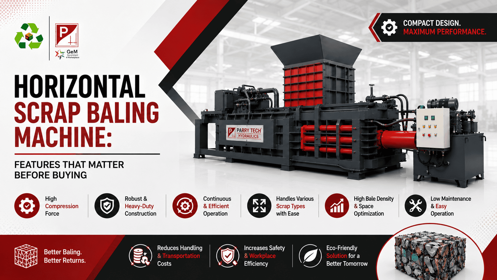 Horizontal Scrap Baling Machine in Delhi