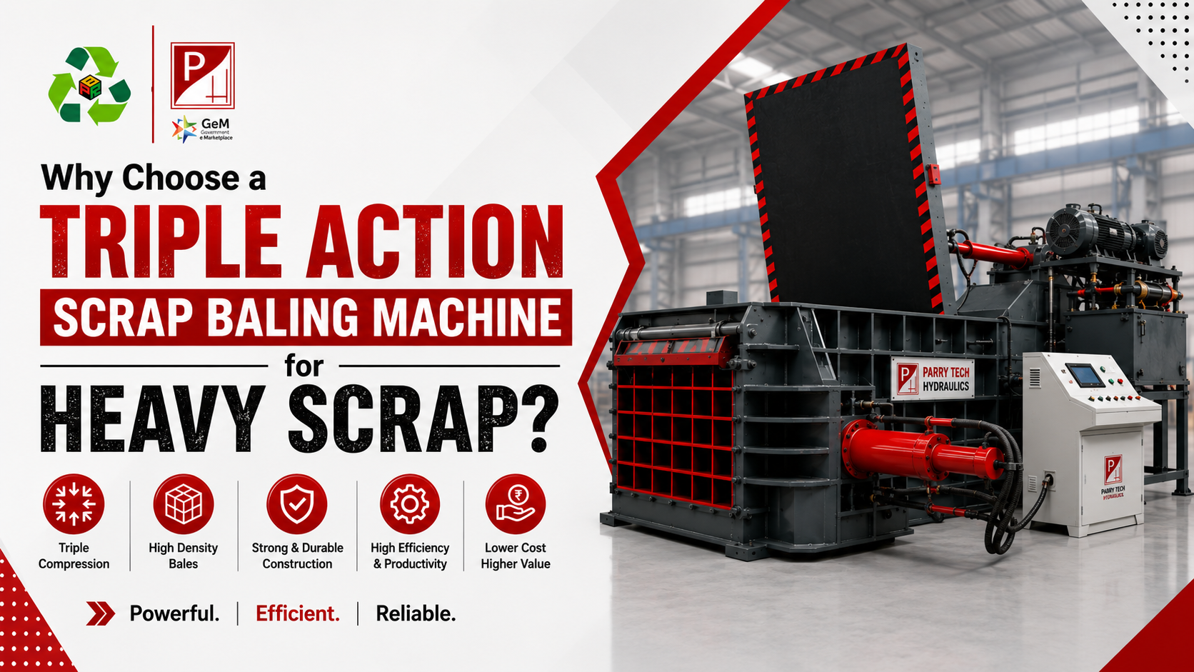 triple Action Scrap Baling Machine in Delhi